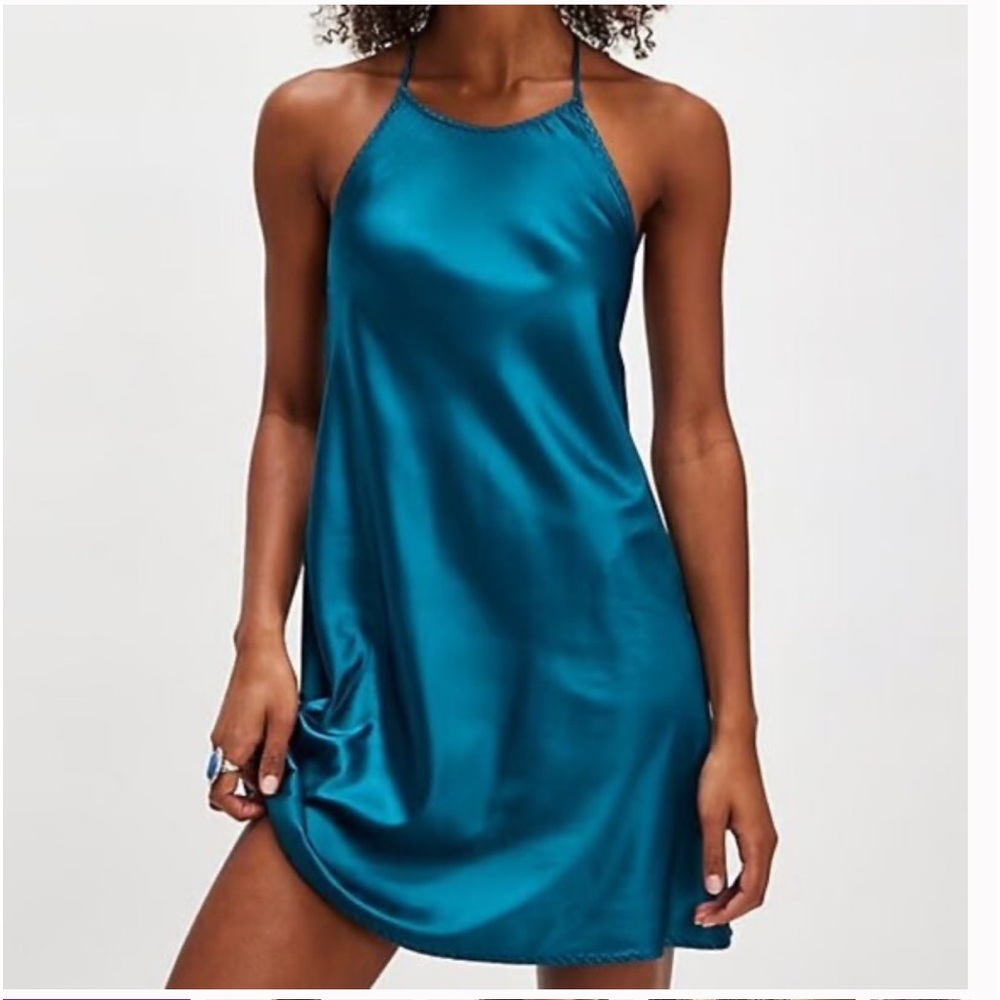 New with tag intimately free people size small Teal Satin Dress